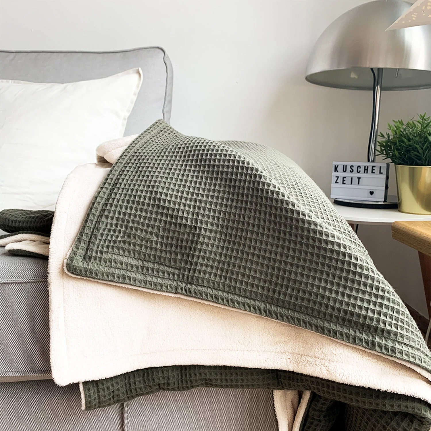 Kuscheldecke Zoe Waldgrün 145 x 210 cm - Image 4