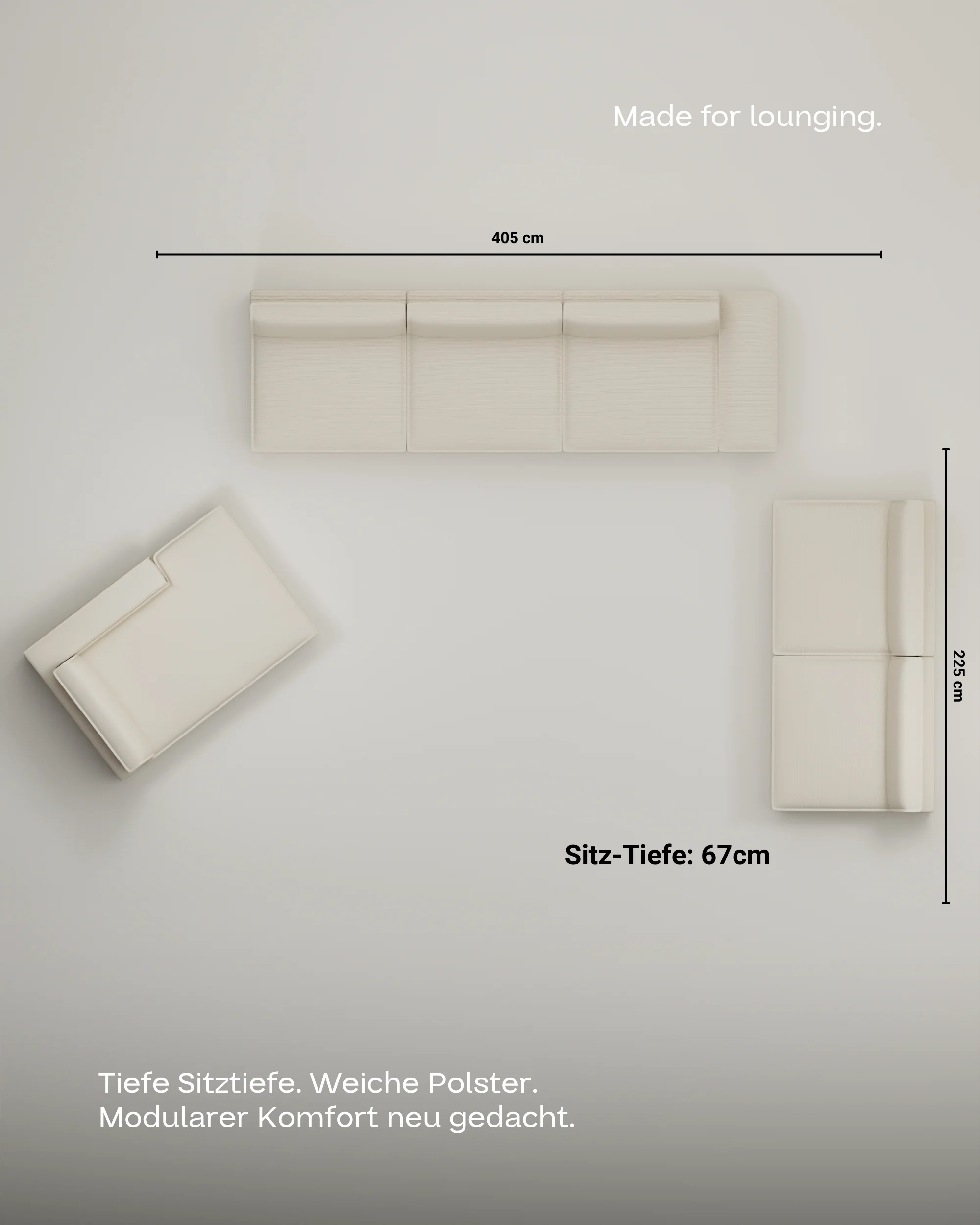 Modulares Sofa Terra U-Form / Wohnlandschaft mit Schlaffunktion - Image 10