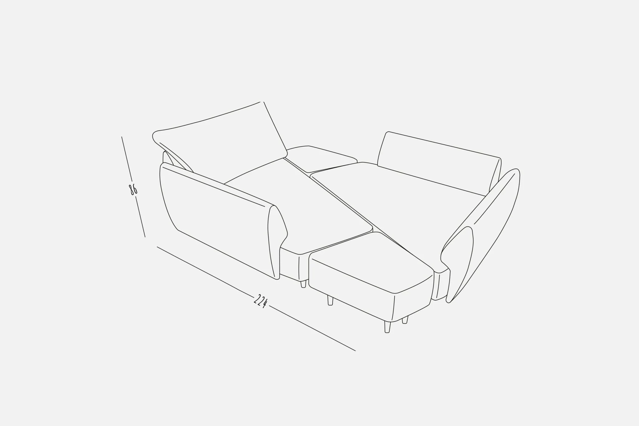 Outlet - Ersatzbezug Modulares Sofa Mike L Showroom München - Image 13