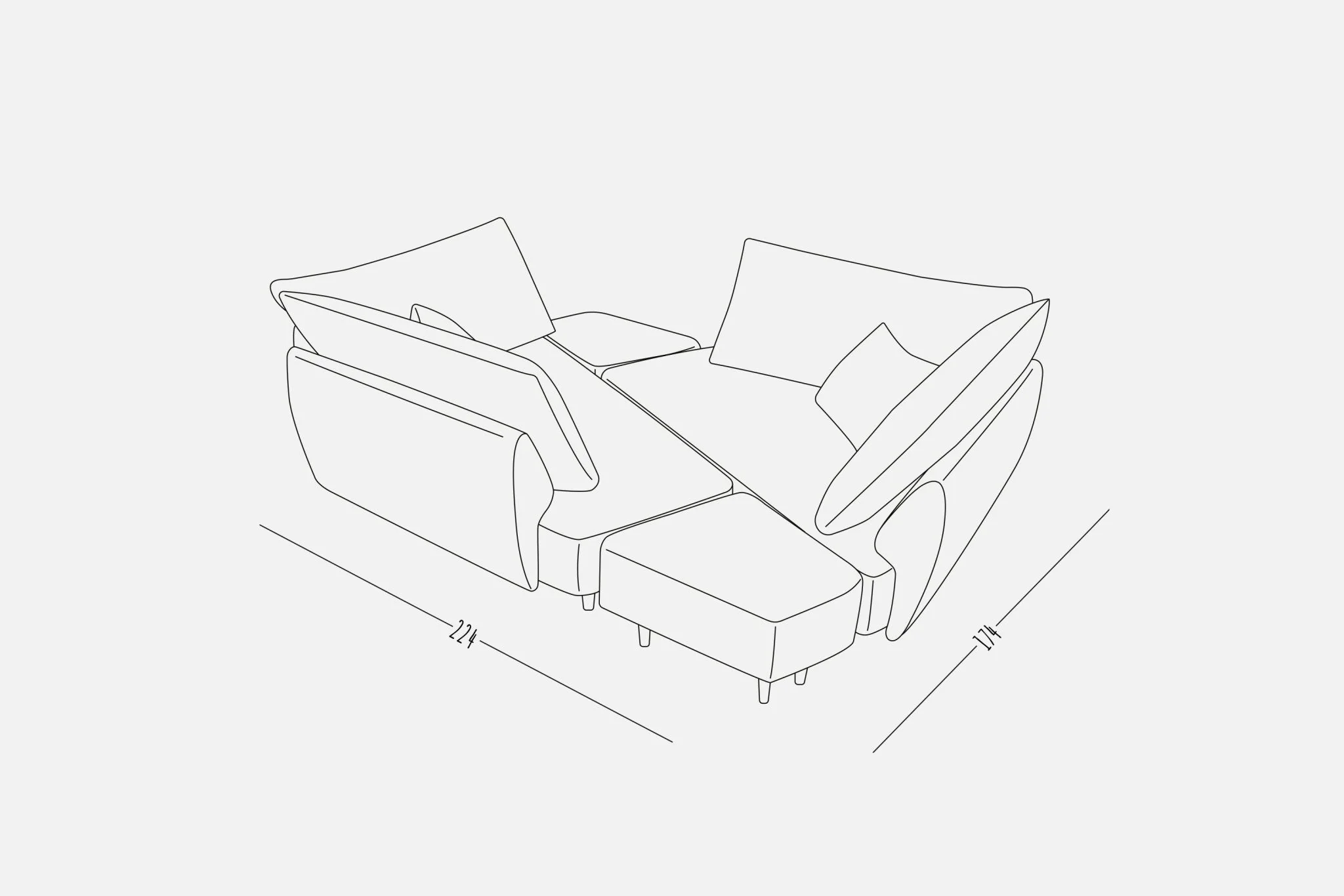 Outlet - Ersatzbezug Modulares Sofa Mike L Showroom München - Image 14