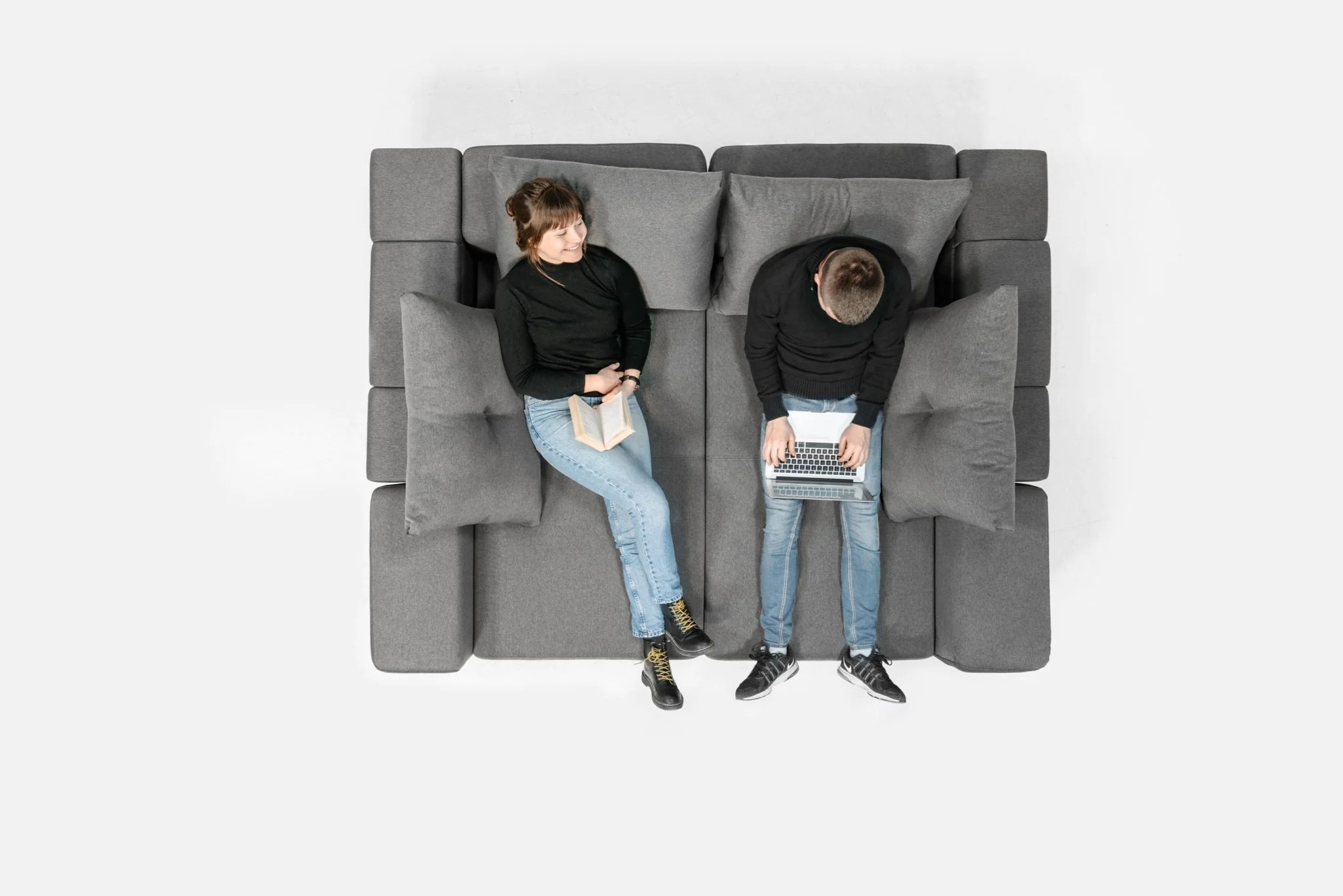Outlet - Modulares Sofa Amelie mit Schlaffunktion Baumwolle - Image 16