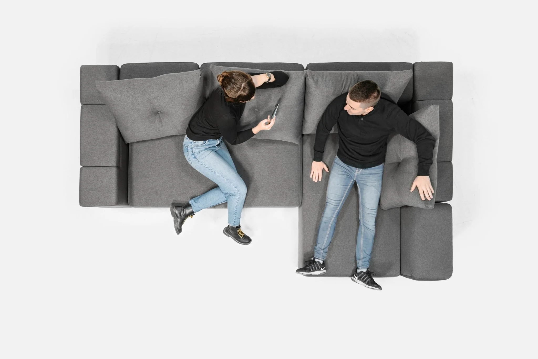 Outlet - Modulares Sofa Amelie mit Schlaffunktion Baumwolle - Image 17