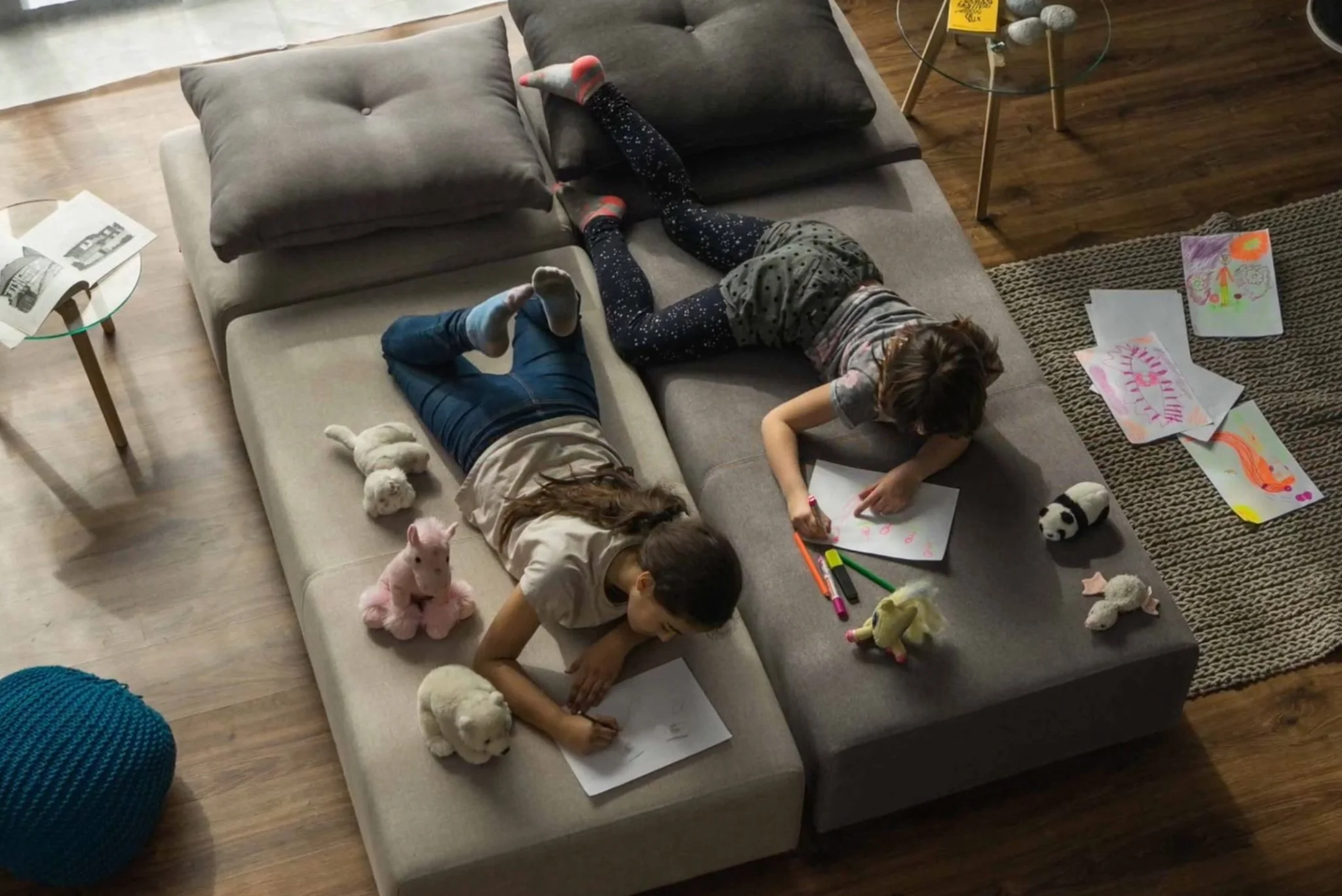 Outlet - Modulares Sofa Amelie mit Schlaffunktion Baumwolle - Image 2