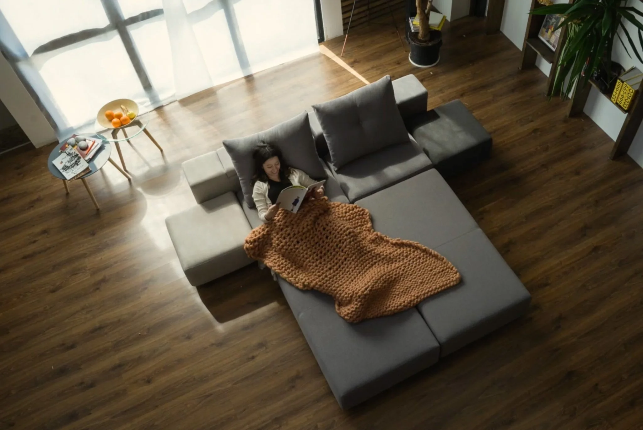 Outlet - Modulares Sofa Amelie mit Schlaffunktion Baumwolle - Image 4