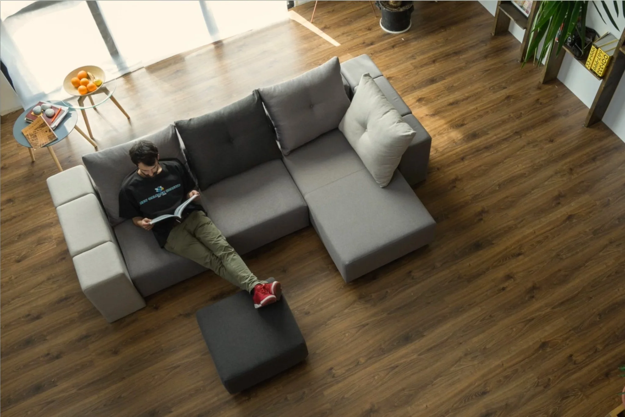 Outlet - Modulares Sofa Amelie mit Schlaffunktion Baumwolle - Image 7