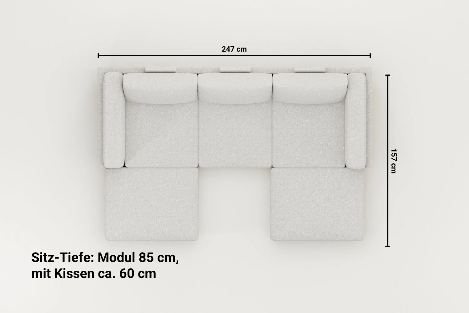 Outlet - Modulares Sofa Donna U mit Schlaffunktion - Stoff Nova Cappuccino - Image 7