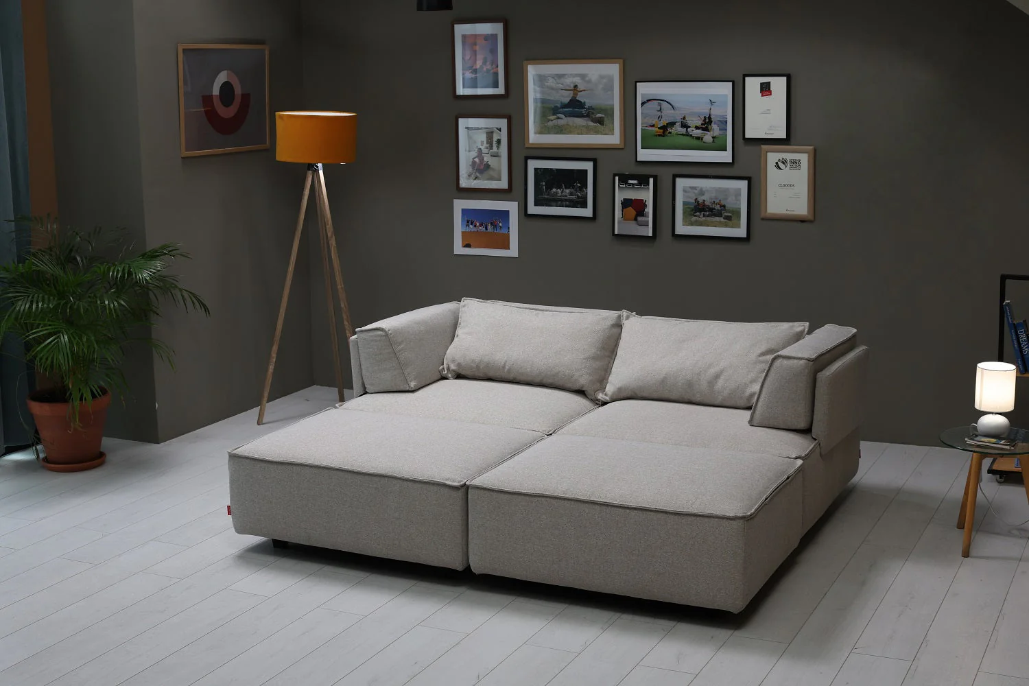 Outlet - Modulares Sofa Louis M mit Schlaffunktion inkl. 2 Dekokissen Velare Aquamarin - Image 7