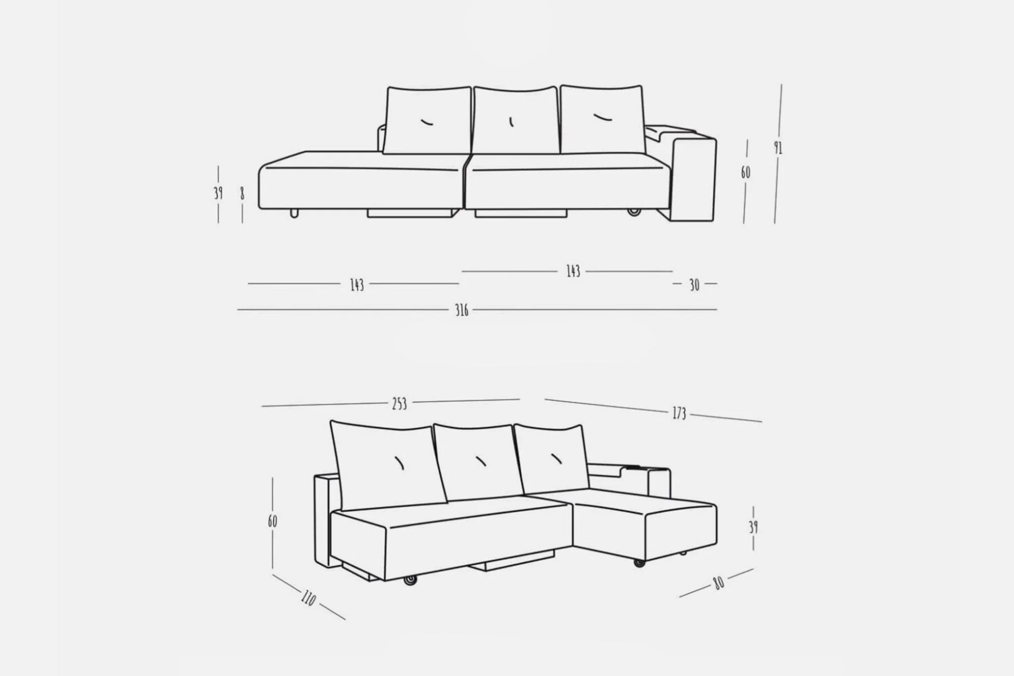 Outlet - Modulares Sofa Marie mit Schlaffunktion - Image 8