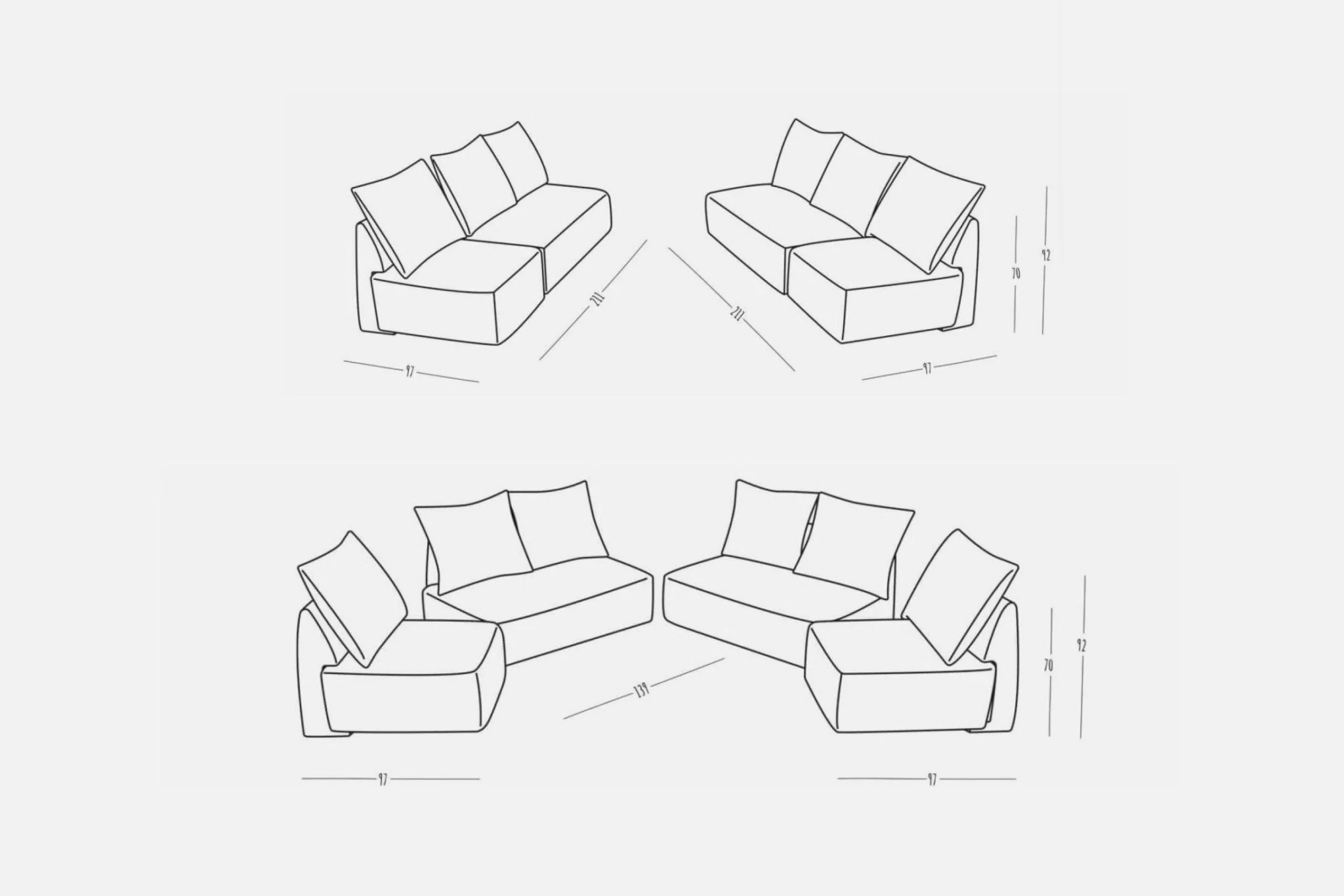 Outlet - Modulares Sofa May mit Schlaffunktion Showroom Wien - Image 5