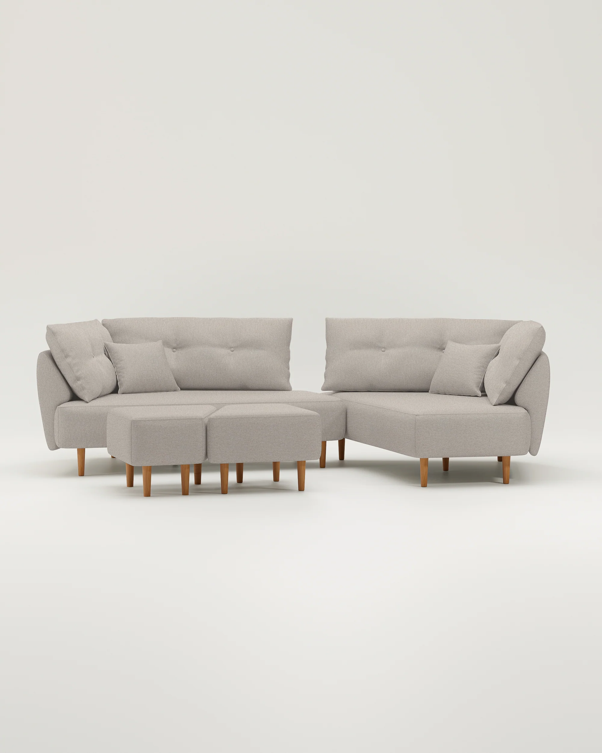 Outlet-Modulares Sofa Mike mit Schlaffunktion - Stoff Nova
