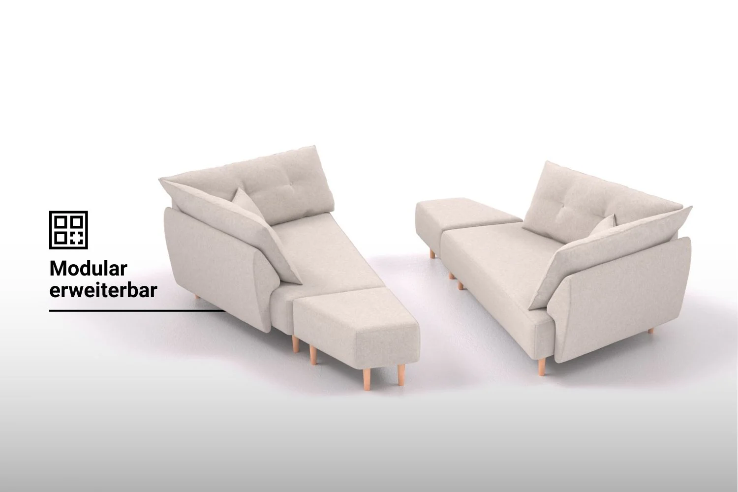 Outlet-Modulares Sofa Mike mit Schlaffunktion - Stoff Nova - Image 4