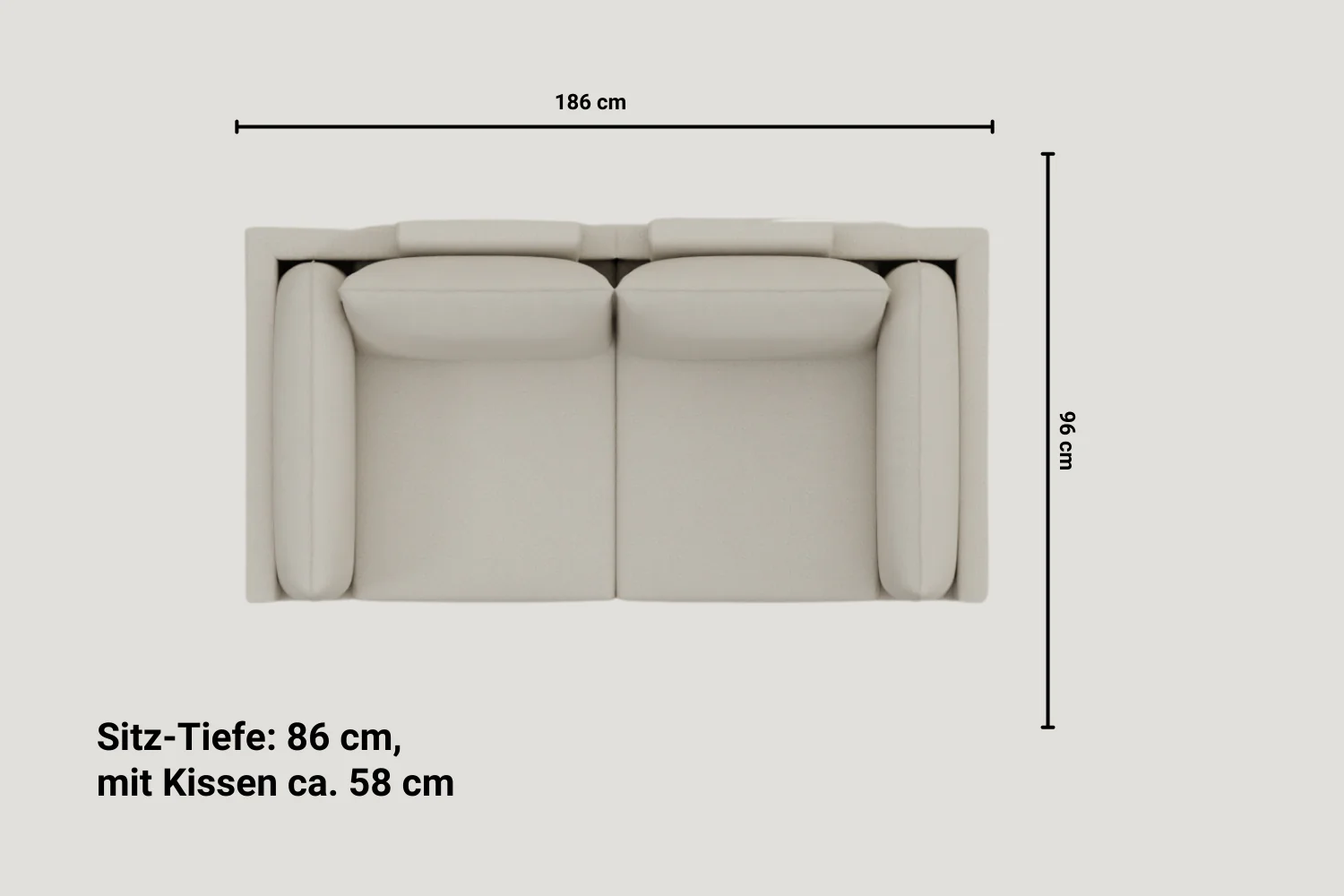 Modulares Sofa Donna 2-Sitzer mit Schlaffunktion - Image 10