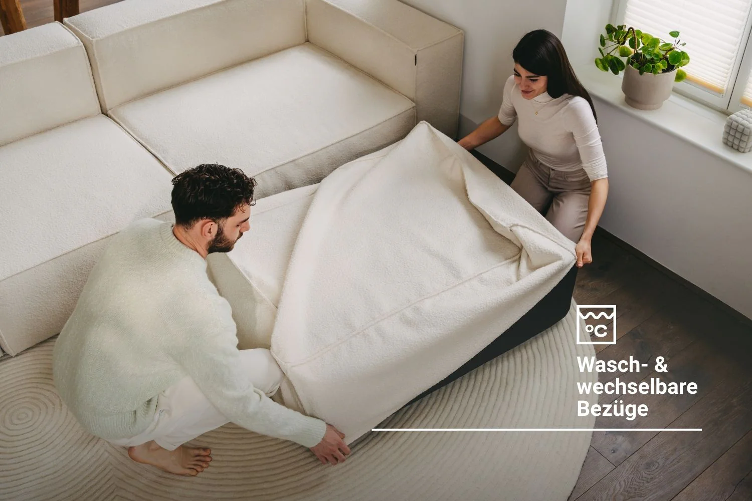 Stoffbezug - Modulares Ecksofa Harvey 4-Sitzer L Mini mit Schlaffunktion - Image 3