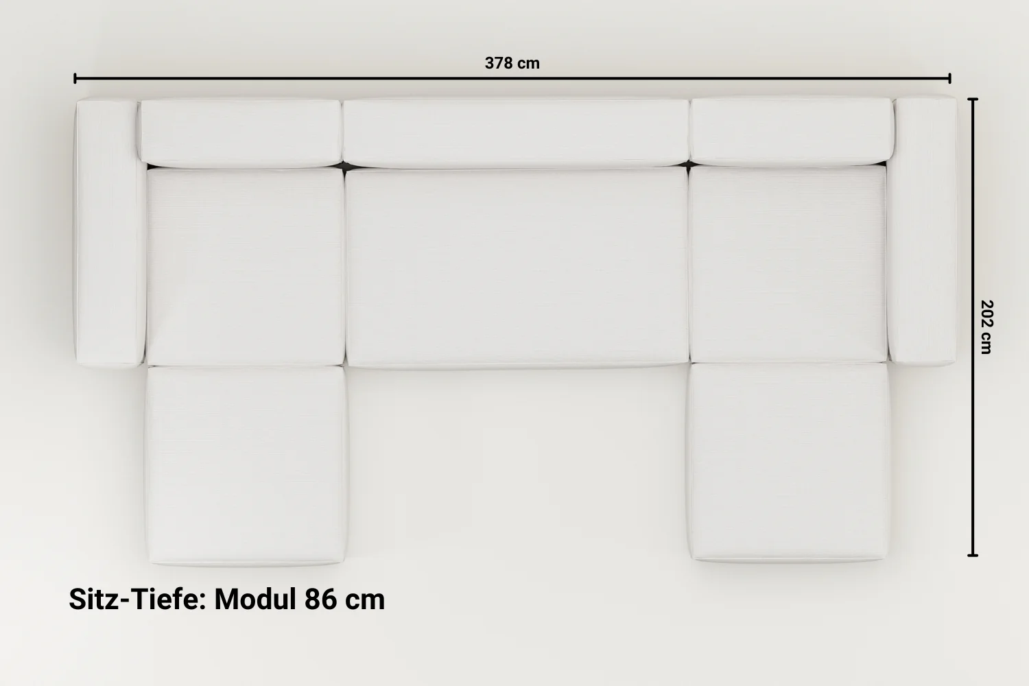 Modulares Sofa Harvey U-Form / Wohnlandschaft mit Schlaffunktion - Image 10