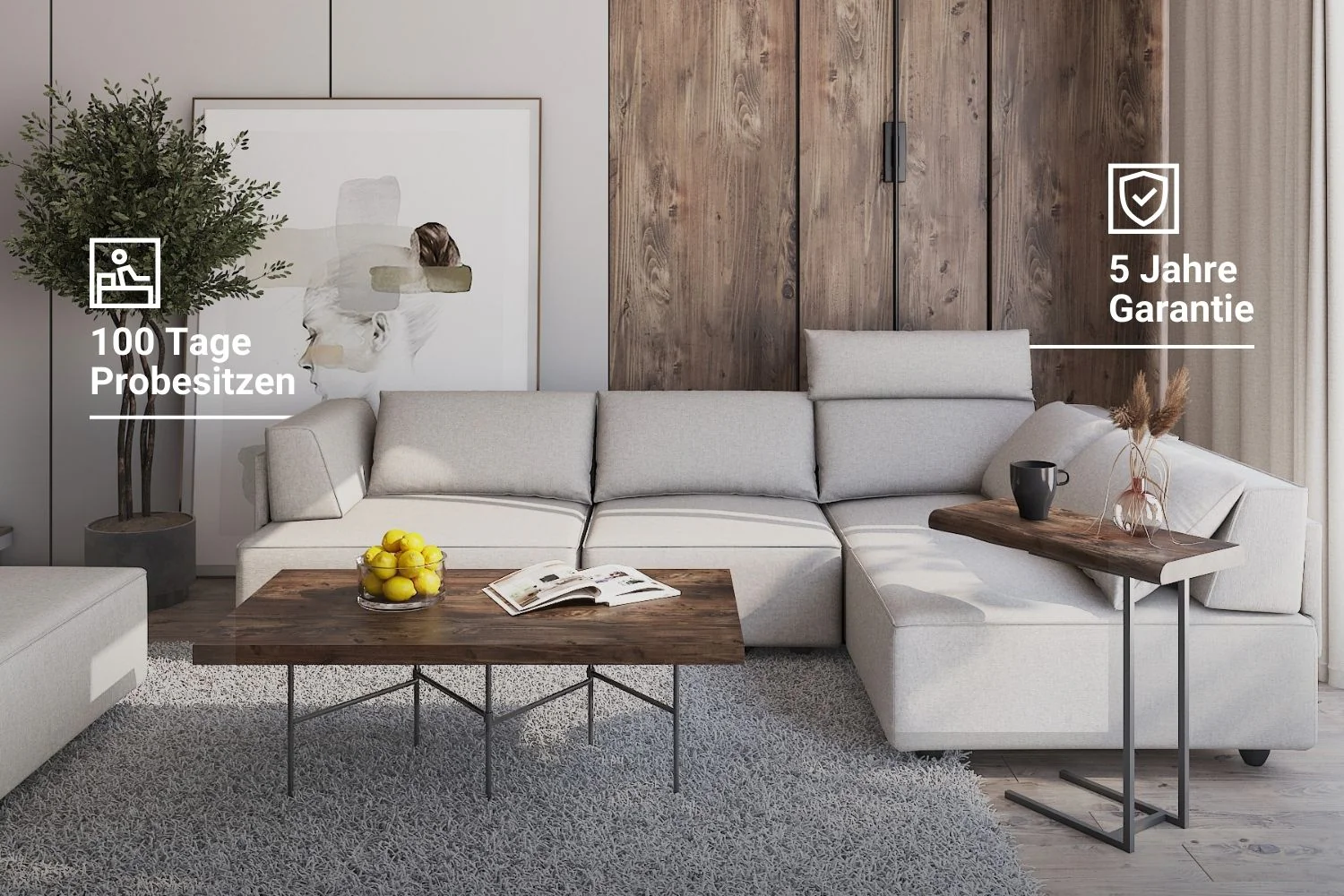 Stoffbezug - Modulares Sofa Louis 2-Sitzer mit Hocker - Individuell - Image 5